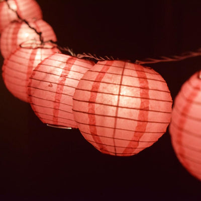4" Fuchsia / Hot Pink Round Paper Lantern, Even Ribbing, Hanging Decoration (10 PACK) - AsianImportStore.com - B2B Wholesale Lighting and Decor