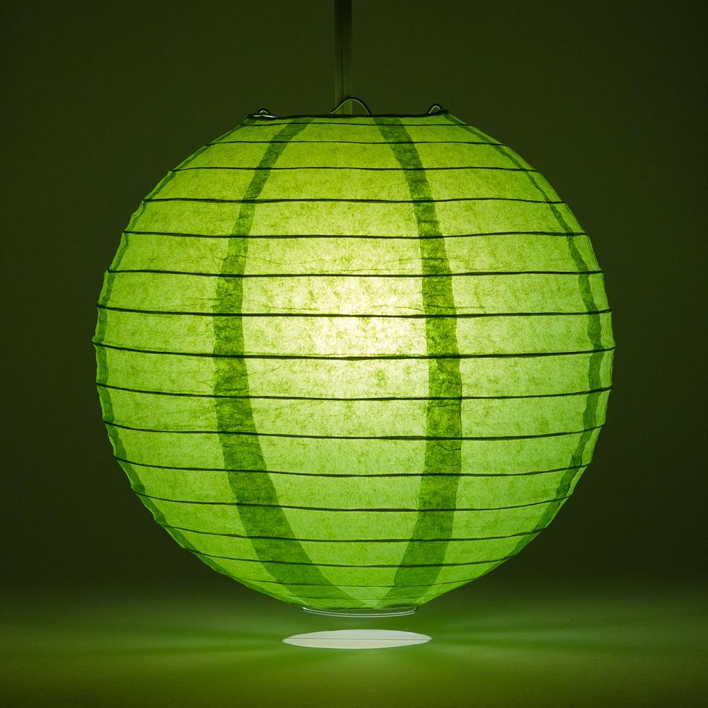 10" Grass Greenery Round Paper Lantern, Even Ribbing, Chinese Hanging Wedding & Party Decoration - AsianImportStore.com - B2B Wholesale Lighting and Decor