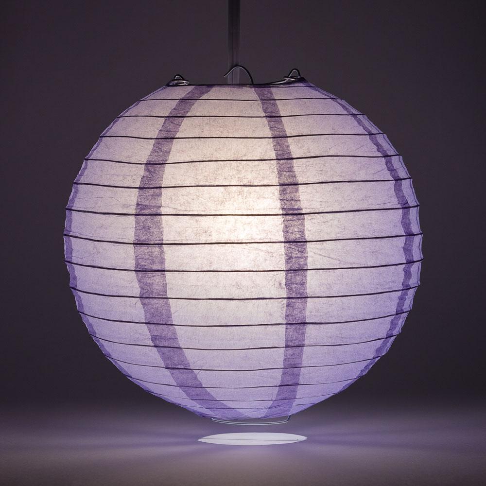16" Lavender Round Paper Lantern, Even Ribbing, Chinese Hanging Wedding & Party Decoration - AsianImportStore.com - B2B Wholesale Lighting and Decor