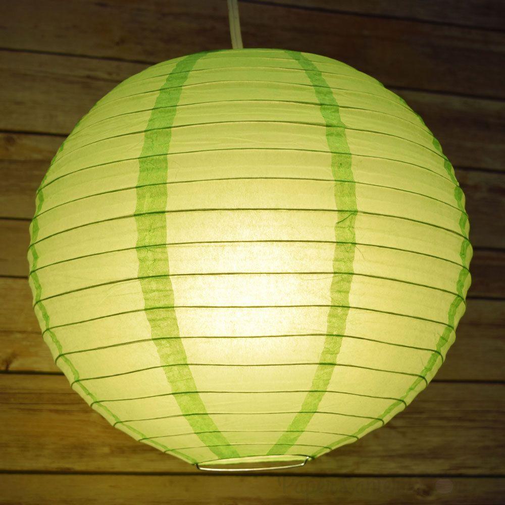 4" Light Lime Green Round Paper Lantern, Even Ribbing, Hanging Decoration (10 PACK) - AsianImportStore.com - B2B Wholesale Lighting and Decor