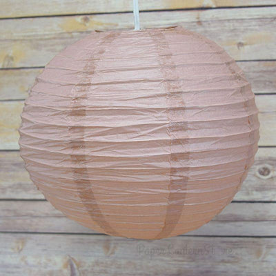 4" Dusty Sand Rose Round Paper Lantern, Even Ribbing, Hanging Decoration (10 PACK) - AsianImportStore.com - B2B Wholesale Lighting and Decor
