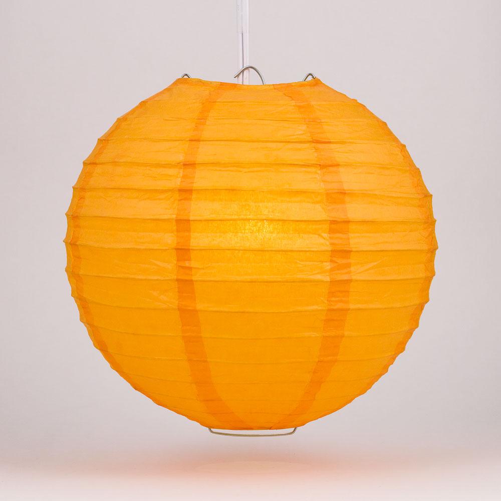 4" Orange Round Paper Lantern, Even Ribbing, Hanging Decoration (10 PACK) - AsianImportStore.com - B2B Wholesale Lighting and Decor