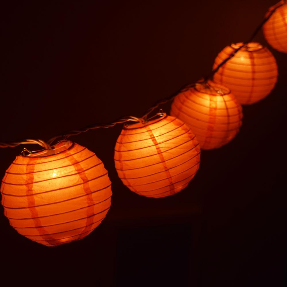 4" Orange Round Paper Lantern, Even Ribbing, Hanging Decoration (10 PACK) - AsianImportStore.com - B2B Wholesale Lighting and Decor