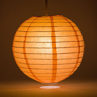 14" Peach / Orange Coral Round Paper Lantern, Even Ribbing, Chinese Hanging Wedding & Party Decoration - AsianImportStore.com - B2B Wholesale Lighting and Decor