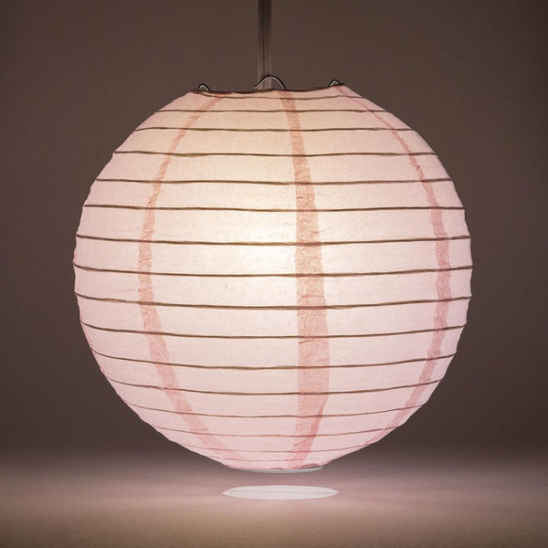 20" Pink Round Paper Lantern, Even Ribbing, Chinese Hanging Wedding & Party Decoration - AsianImportStore.com - B2B Wholesale Lighting and Decor