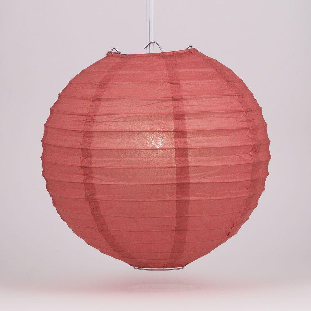 4" Marasala / Burgundy Wine Round Paper Lantern, Even Ribbing, Hanging Decoration (10-Pack) - AsianImportStore.com - B2B Wholesale Lighting and Decor