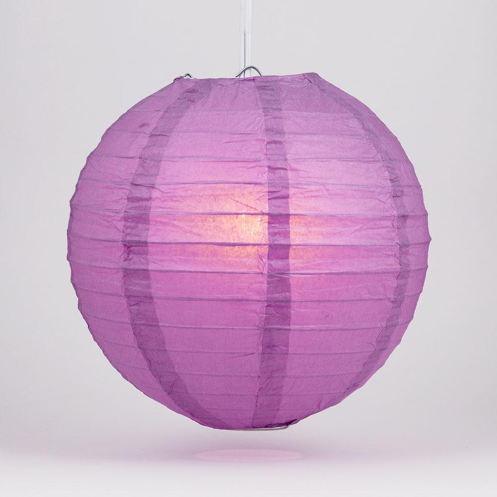 4" Violet Round Paper Lantern, Even Ribbing, Hanging Decoration (10-Pack) - AsianImportStore.com - B2B Wholesale Lighting and Decor