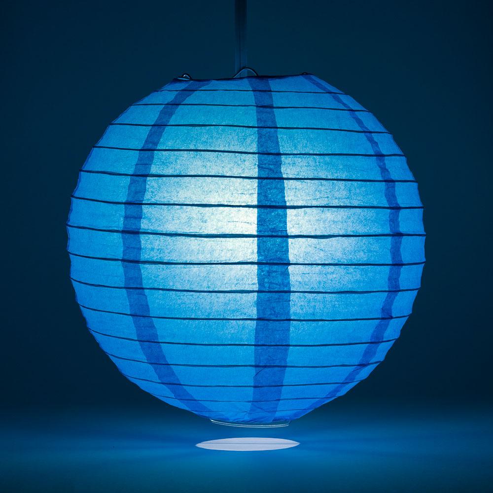 6" Turquoise Round Paper Lantern, Even Ribbing, Chinese Hanging Wedding & Party Decoration - AsianImportStore.com - B2B Wholesale Lighting and Decor