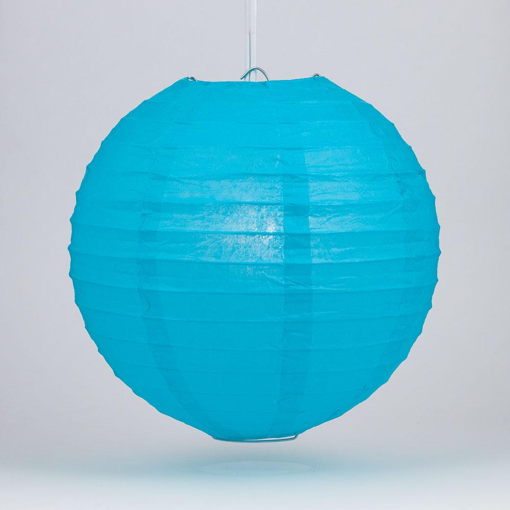 4" Turquoise Round Paper Lantern, Even Ribbing, Hanging Decoration (10 PACK) - AsianImportStore.com - B2B Wholesale Lighting and Decor