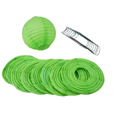 4" Grass Greenery Round Paper Lantern, Even Ribbing, Hanging Decoration (10 PACK) - AsianImportStore.com - B2B Wholesale Lighting and Decor