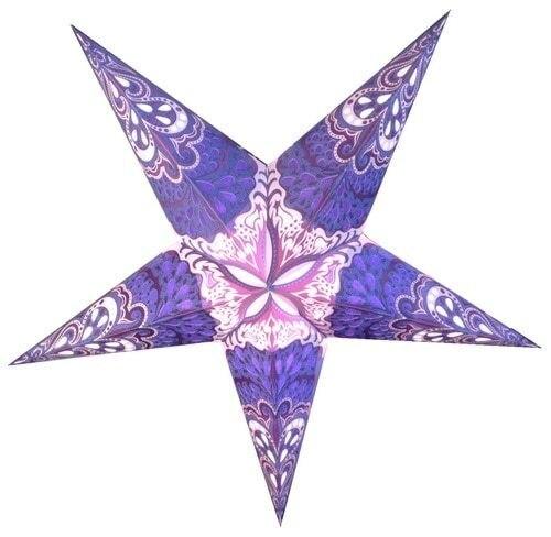 3-PACK + Cord | Blue Rain 24" Illuminated Paper Star Lanterns and Lamp Cord Hanging Decorations - AsianImportStore.com - B2B Wholesale Lighting and Decor
