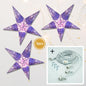 3-PACK + Cord | Blue Rain 24" Illuminated Paper Star Lanterns and Lamp Cord Hanging Decorations - AsianImportStore.com - B2B Wholesale Lighting and Decor
