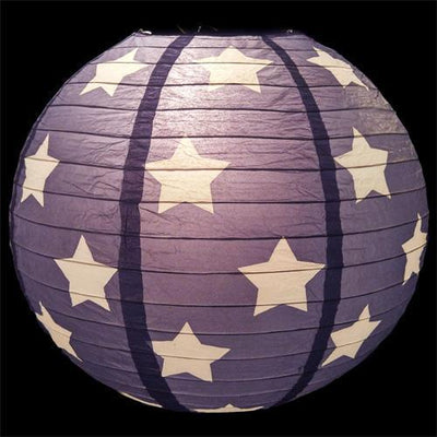 (Discontinued) (102 PACK) 8/12/14" 4th of July Red, White and Blue Round Paper Lanterns, Even Ribbing, Hanging Decoration Set