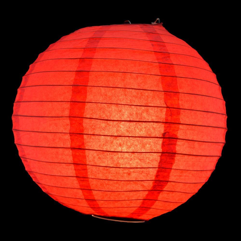 (Discontinued) (102 PACK) 8/12/14" 4th of July Red, White and Blue Round Paper Lanterns, Even Ribbing, Hanging Decoration Set