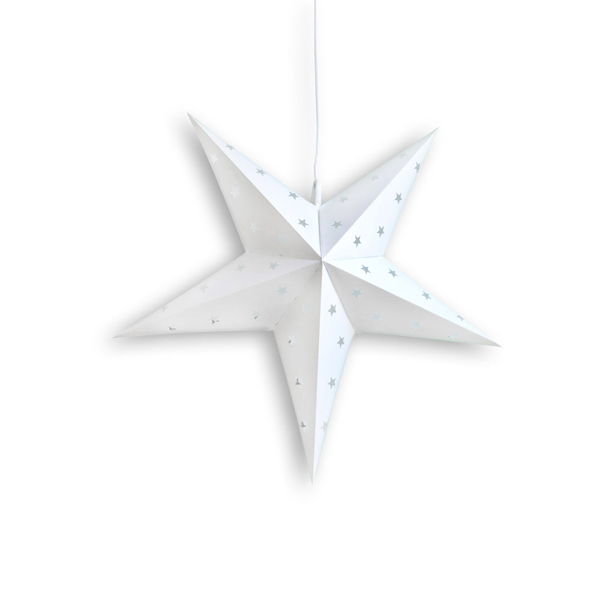15" White Weatherproof Star Lantern Lamp, Hanging Decoration (Shade Only)