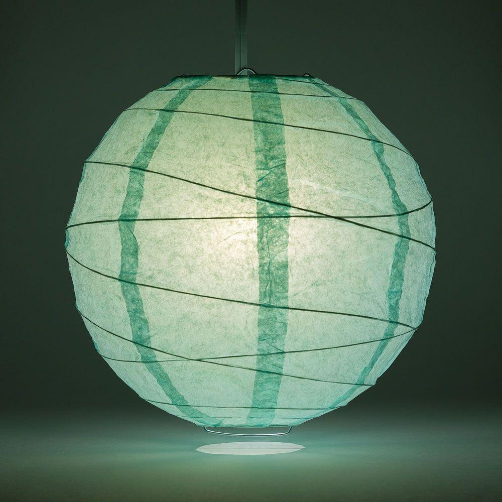 6" Cool Mint Green Round Paper Lantern, Crisscross Ribbing, Chinese Hanging Wedding & Party Decoration - AsianImportStore.com - B2B Wholesale Lighting and Decor