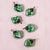 6 Pack | 1.5-Inch Vintage Green Cora Mercury Glass Heart Ornaments Christmas Tree Decoration