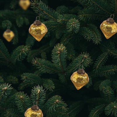 6 Pack | 2.25-Inch Gold Elizabeth Mercury Glass Diamond Shaped Ornament Christmas Tree Decoration - AsianImportStore.com - B2B Wholesale Lighting & Décor since 2002.