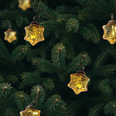 6 Pack | 1.5-Inch Gold Imogen Mercury Glass Star Ornaments Christmas Tree Decoration - AsianImportStore.com - B2B Wholesale Lighting & Décor since 2002.