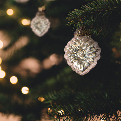 6 Pack | 1.5" Silver Viola Mercury Glass Heart Ornaments Christmas Tree Decoration - AsianImportStore.com - B2B Wholesale Lighting & Décor since 2002.