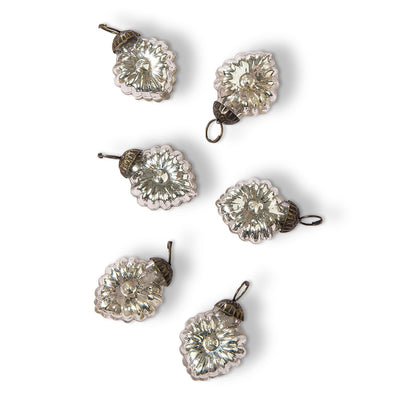 6 Pack | 1.5" Silver Viola Mercury Glass Heart Ornaments Christmas Tree Decoration - AsianImportStore.com - B2B Wholesale Lighting & Décor since 2002.