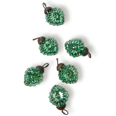 6 Pack | 1.5-Inch Vintage Green Viola Mercury Glass Heart Ornaments Christmas Tree Decoration - AsianImportStore.com - B2B Wholesale Lighting & Décor since 2002.