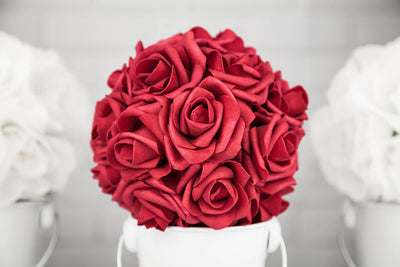 6.5" Red Foam Rose Flower Pomander Kissing Ball Decoration - AsianImportStore.com - B2B Wholesale Lighting and Decor
