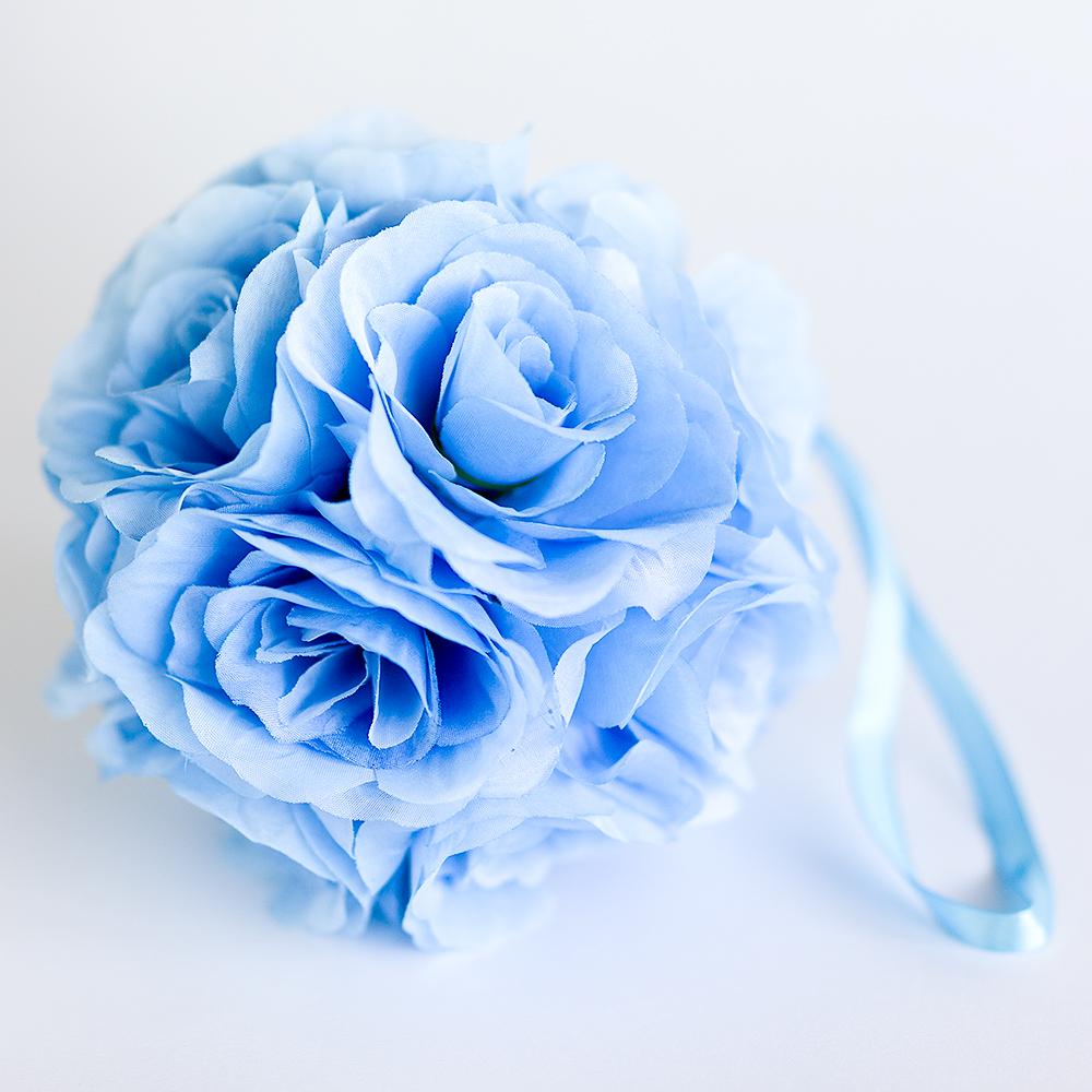 6" Serenity Blue Rose Flower Pomander Small Wedding Kissing Ball for Weddings and Decoration - AsianImportStore.com - B2B Wholesale Lighting and Decor