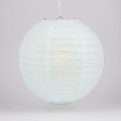 6" Arctic Spa Blue Round Paper Lantern, Even Ribbing, Chinese Hanging Wedding & Party Decoration - AsianImportStore.com - B2B Wholesale Lighting and Decor