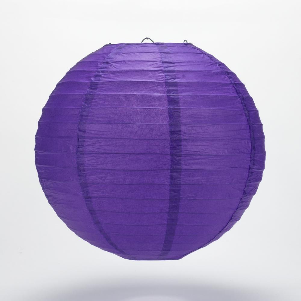 6" Plum Purple Round Paper Lantern, Even Ribbing, Chinese Hanging Wedding & Party Decoration - AsianImportStore.com - B2B Wholesale Lighting & Decor since 2002