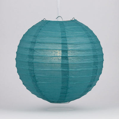 6" Tahiti Teal Round Paper Lantern, Even Ribbing, Chinese Hanging Wedding & Party Decoration - AsianImportStore.com - B2B Wholesale Lighting and Decor