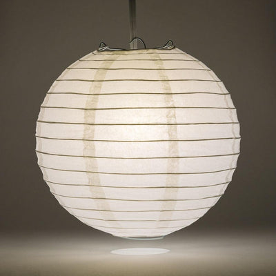 20" White Round Paper Lantern, Even Ribbing, Chinese Hanging Wedding & Party Decoration - AsianImportStore.com - B2B Wholesale Lighting and Decor