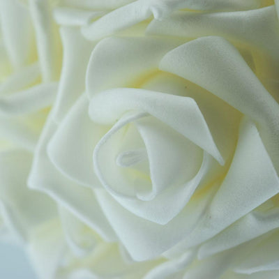 6.5" White Foam Rose Flower Pomander Kissing Ball Decoration - AsianImportStore.com - B2B Wholesale Lighting and Decor