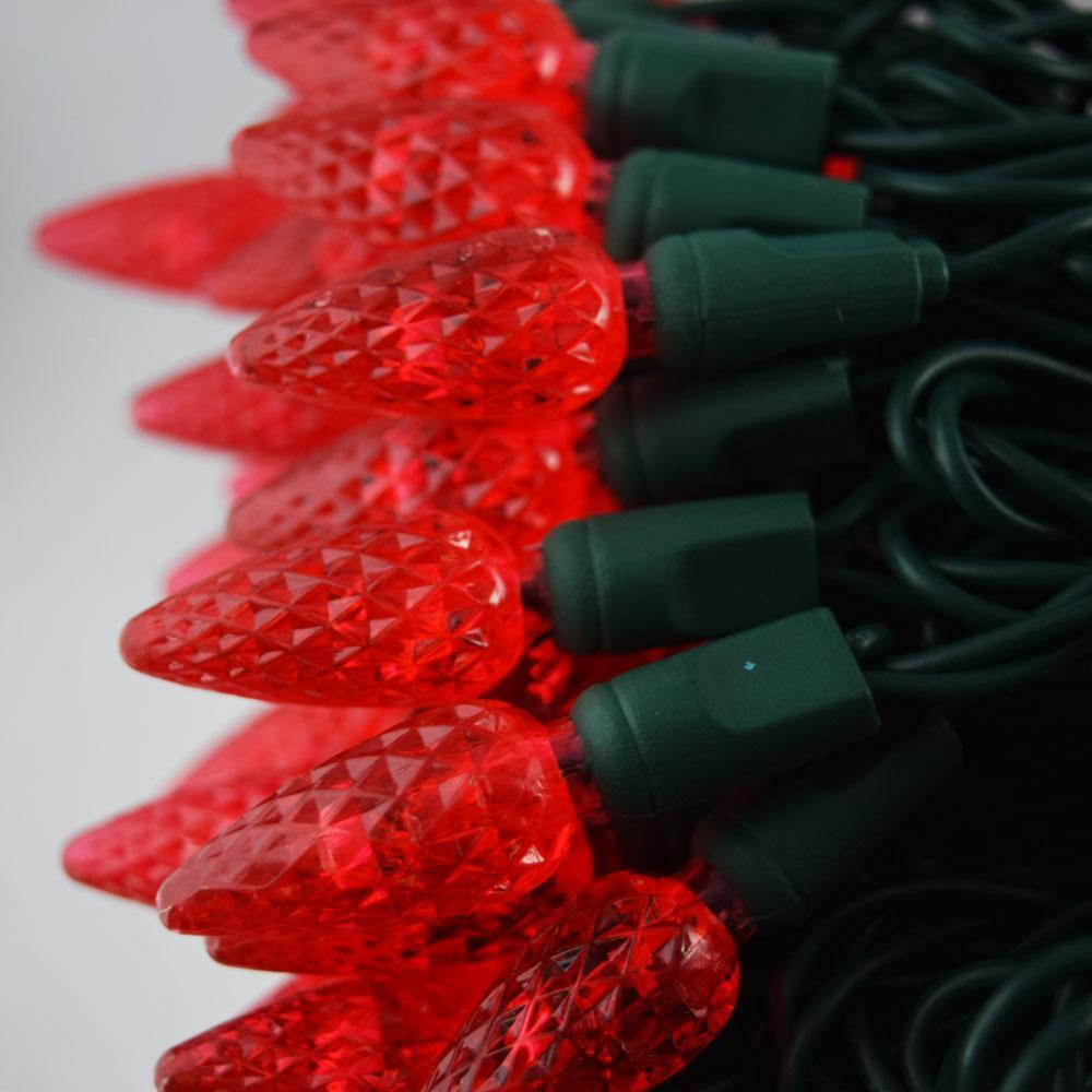 BLOWOUT (20 PACK) 70 Outdoor Red LED C6 Strawberry String Lights, 24 FT Green Cord, Weatherproof, Expandable