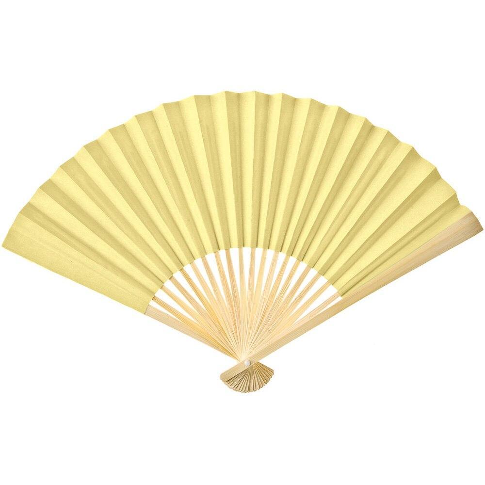 Lemonade Yellow Premium Paper Hand Fan (100 PACK) - AsianImportStore.com - B2B Wholesale Lighting and Décor