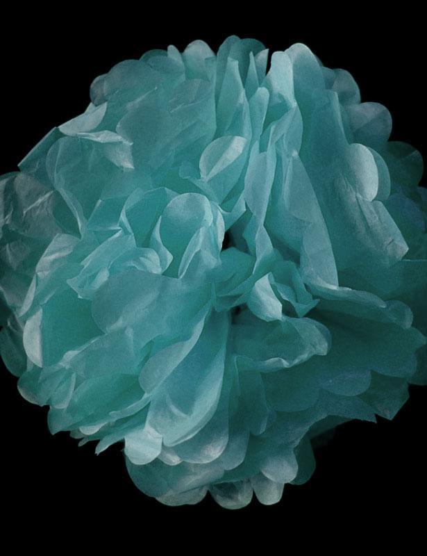 (Discontinued) (100 PACK) EZ-Fluff 8" Arctic Spa Blue Tissue Paper Pom Poms Flowers Balls, Hanging Decorations