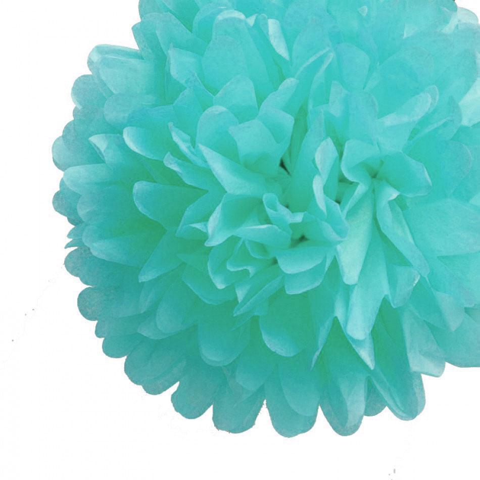 EZ-Fluff 8" Arctic Spa Blue Tissue Paper Pom Poms Flowers Balls, Hanging Decorations (100 PACK) - AsianImportStore.com - B2B Wholesale Lighting and Décor