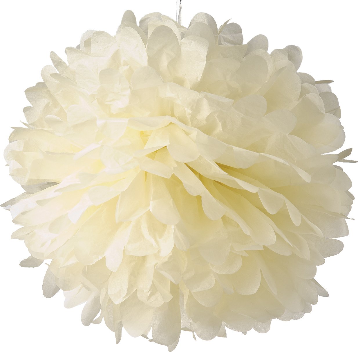 EZ-Fluff 8" Beige Tissue Paper Pom Pom Flowers, Hanging Decorations (100 PACK) - AsianImportStore.com - B2B Wholesale Lighting and Décor