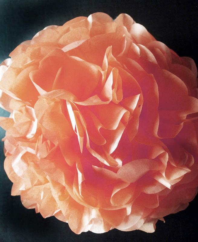 (Discontinued) (100 PACK) EZ-Fluff 8" Blush Tissue Paper Pom Poms Flowers Balls, Hanging Decorations