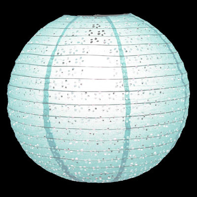 8" Round Eyelet Lace Look Paper Lantern - Cool Mint (50 PACK) - AsianImportStore.com - B2B Wholesale Lighting and Décor