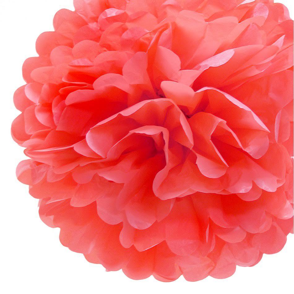  EZ-Fluff 8" Roseate Tissue Paper Pom Pom Flowers, Hanging Decorations (4 PACK) - AsianImportStore.com - B2B Wholesale Lighting and Decor