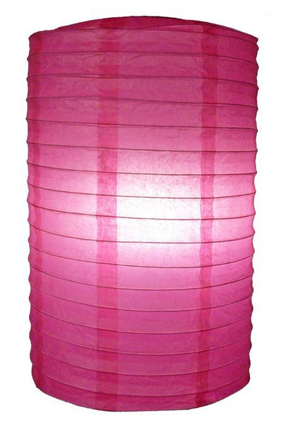 8" Fuchsia Cylinder Paper Lantern - AsianImportStore.com - B2B Wholesale Lighting and Decor