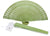 BLOWOUT (100 PACK) 8" Grass Greenery Wood Panel Hand Fan w/ Organza Bag for Weddings