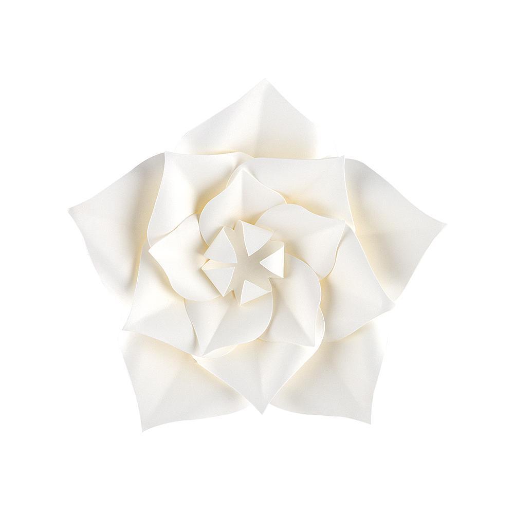 (Discontinued) (20 PACK) 8" Gardenia White Paper Flower Backdrop Wall Decor, 3D Premade for Weddings, Photo Shoots, Birthday Parties and more