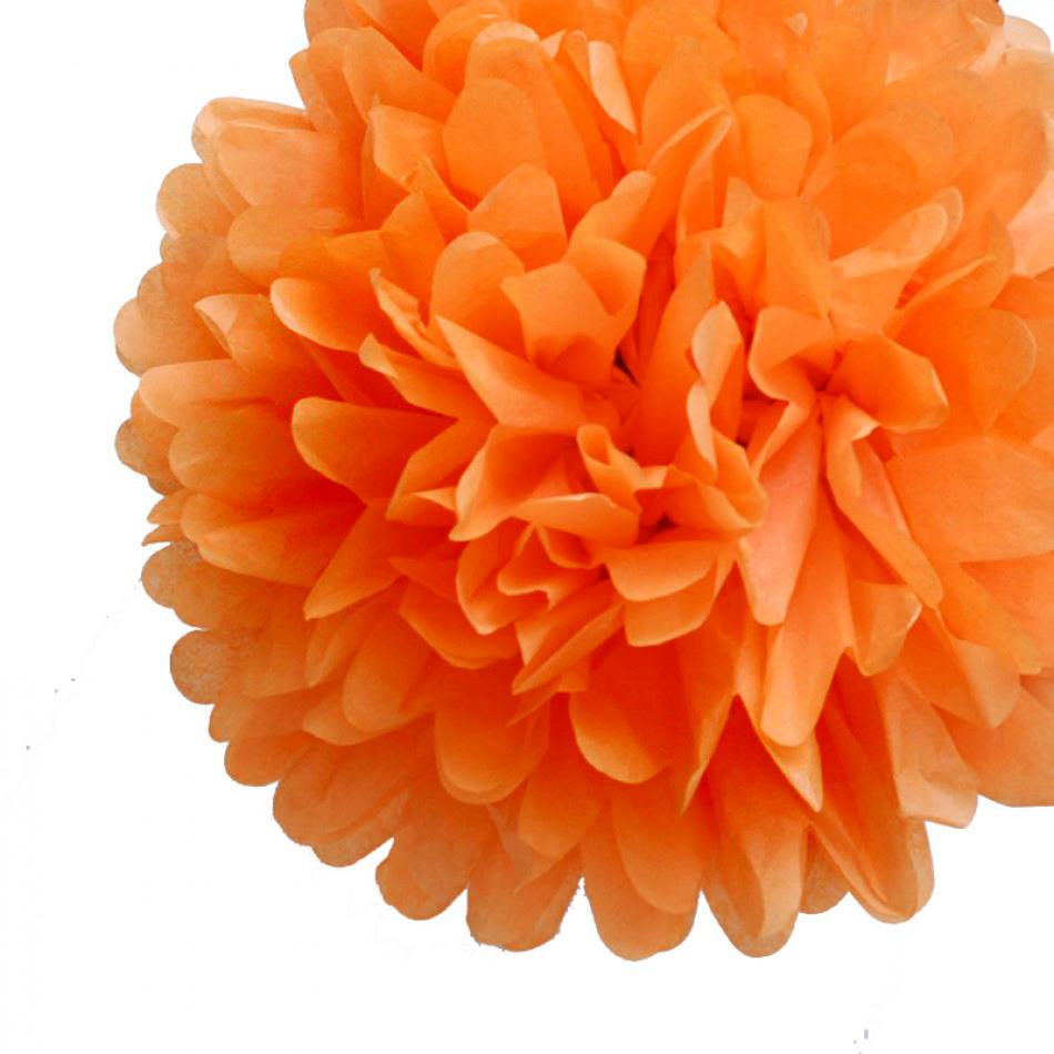 EZ-Fluff 8" Orange Tissue Paper Pom Pom Flowers, Hanging Decorations (4 PACK) - AsianImportStore.com - B2B Wholesale Lighting and Decor