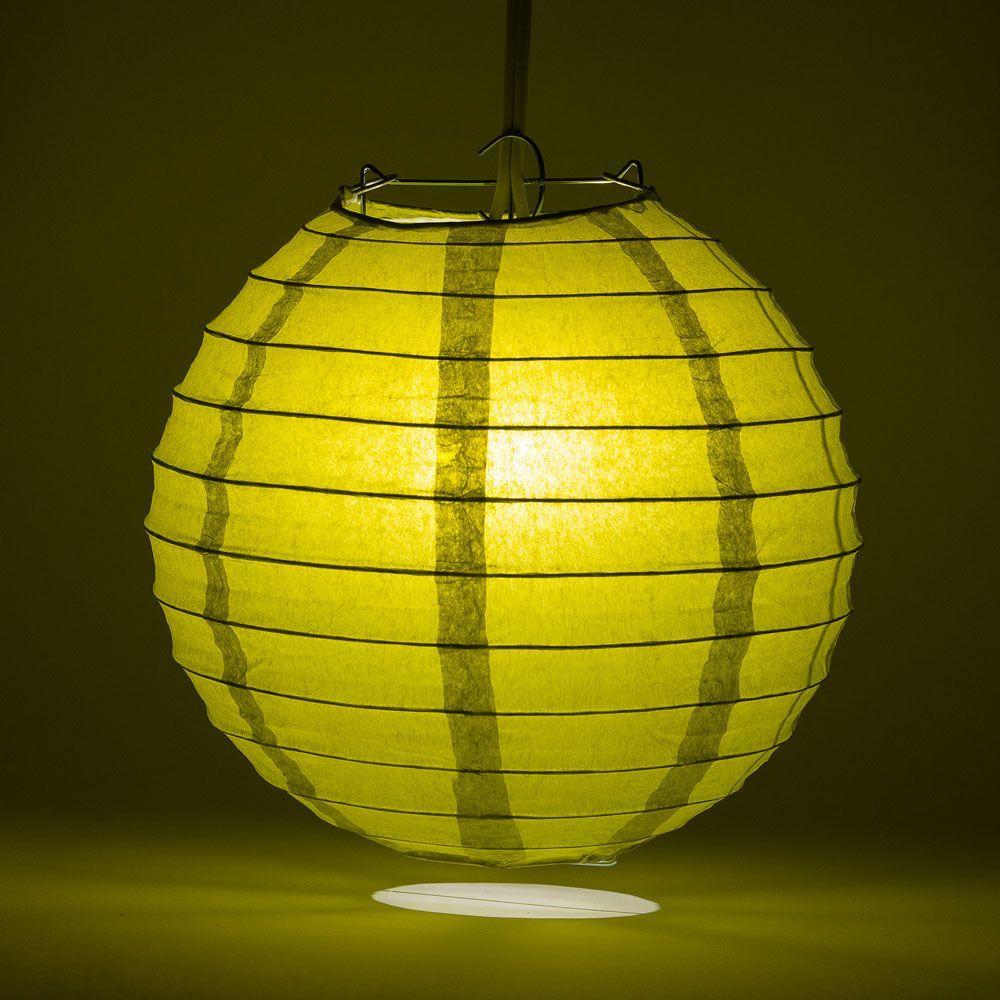 14" Pear Round Paper Lantern, Even Ribbing, Chinese Hanging Wedding & Party Decoration - AsianImportStore.com - B2B Wholesale Lighting and Decor