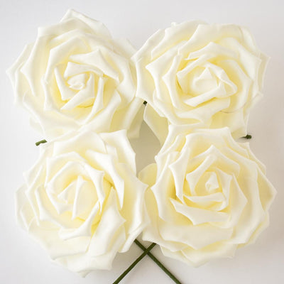 8-Inch Ivory Garden Rose Foam Flower Backdrop Wall Decor, 3D Premade (4-PACK)  for Weddings, Photo Shoots, Birthday Parties and more - AsianImportStore.com - B2B Wholesale Lighting and Decor