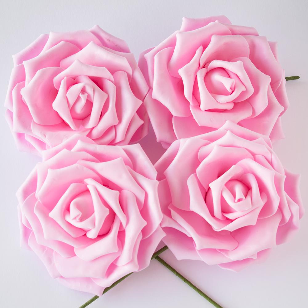 8-Inch Pink Garden Rose Foam Flower Backdrop Wall Decor, 3D Premade (4-PACK)  for Weddings, Photo Shoots, Birthday Parties and more - AsianImportStore.com - B2B Wholesale Lighting and Decor