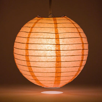 14" Roseate / Pink Coral Round Paper Lantern, Even Ribbing, Chinese Hanging Wedding & Party Decoration - AsianImportStore.com - B2B Wholesale Lighting and Decor