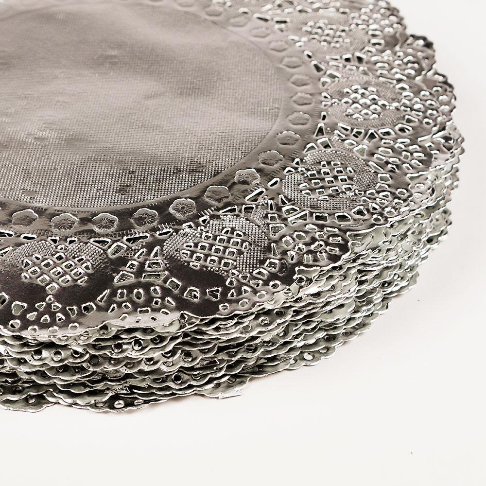 8.5" Round Silver Foil Doily Placemats, Metallic (50 Pack) - AsianImportStore.com - B2B Wholesale Lighting and Decor